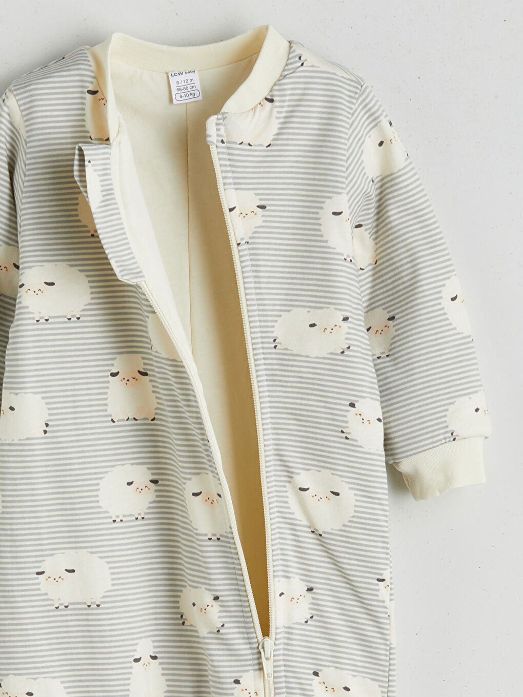 Ekru 1.0 Tog Uzun Kollu Erkek Bebek Uyku Tulumu-2