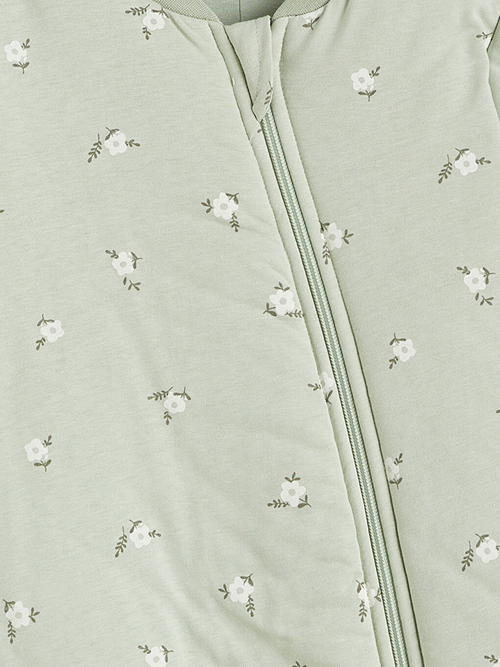 Yeşil Baskılı Fermuarlı Kız Bebek Uyku Tulumu-1