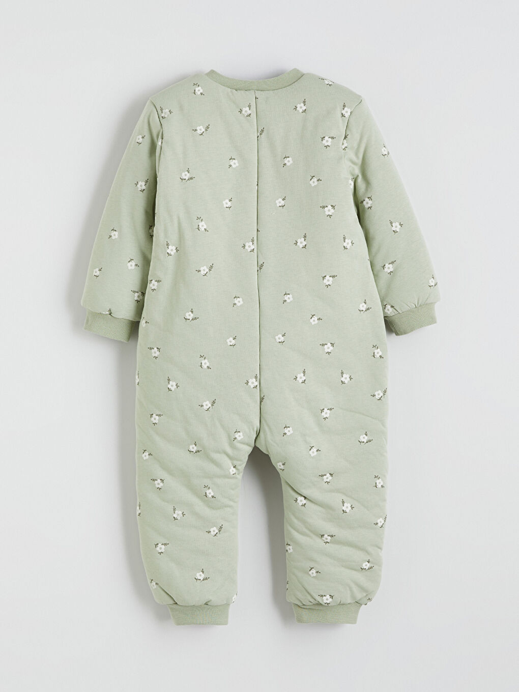 Yeşil Baskılı Fermuarlı Kız Bebek Uyku Tulumu-2