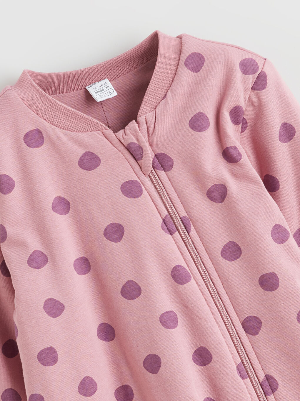 Lila 1.6 Tog Puantiyeli Kız Bebek Uyku Tulumu-1