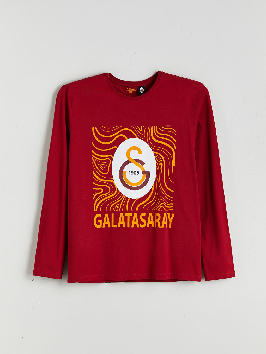 Kırmızı Bisiklet Yaka Galatasaray Baskılı Erkek Pijama Üst