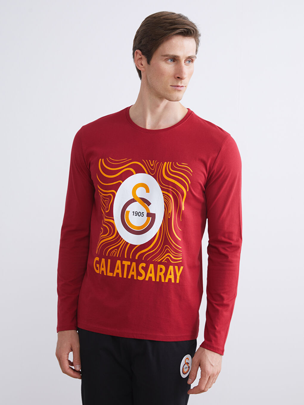 Kırmızı Standart Kalıp Galatasaray Baskılı Erkek Pijama Takımı-1