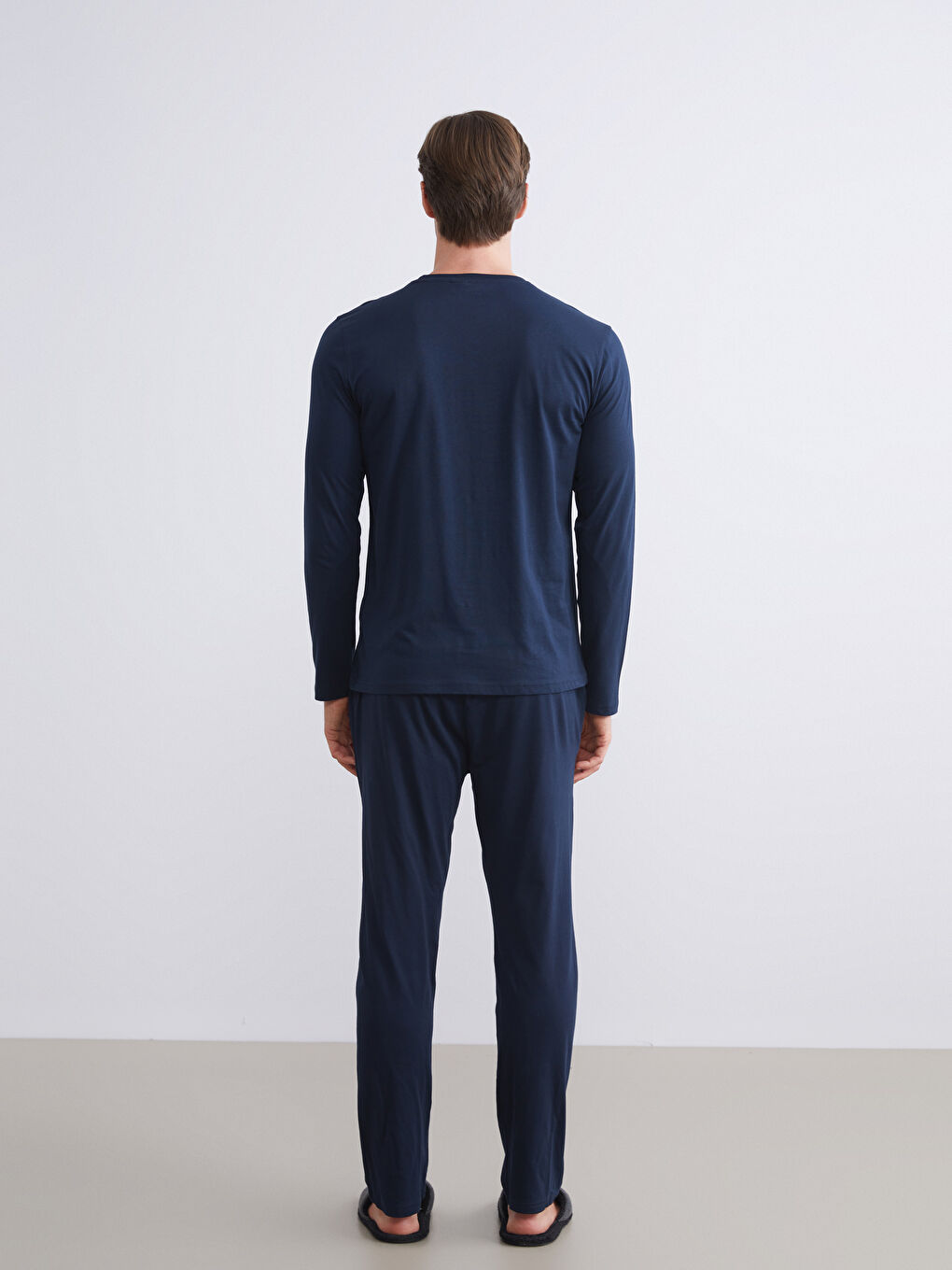 Lacivert Standart Kalıp Fenerbahçe Baskılı Erkek Pijama Takımı