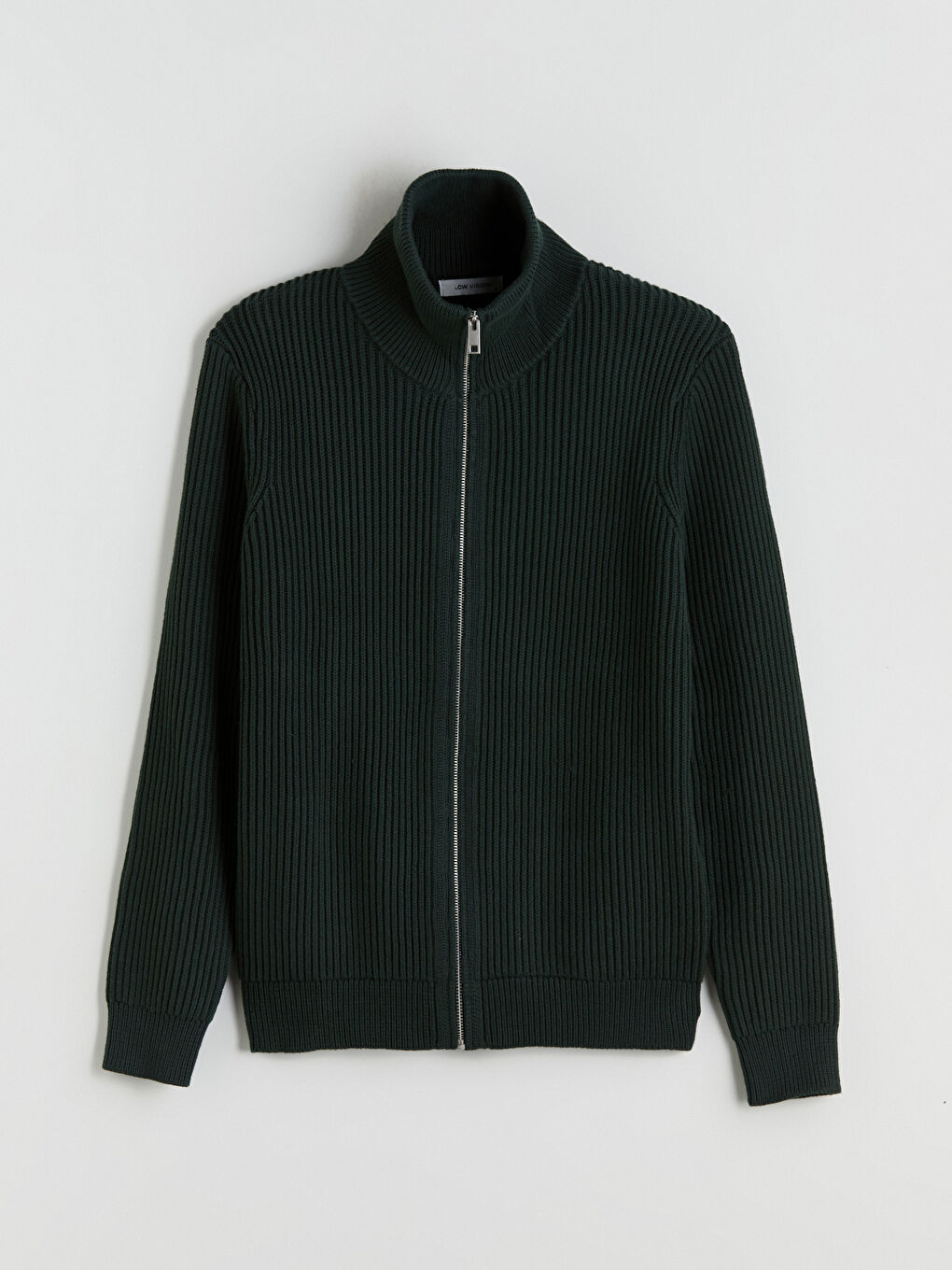 Кардиган из трикотажа с воротником-трубой стандартного кроя для мужчин-4