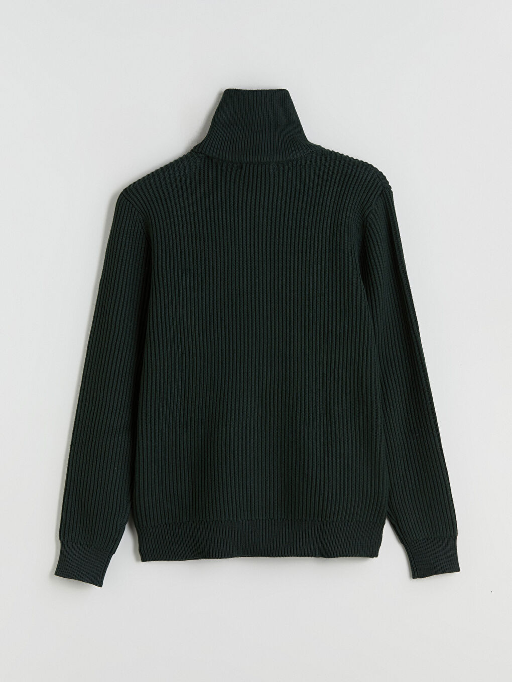 Кардиган из трикотажа с воротником-трубой стандартного кроя для мужчин-5