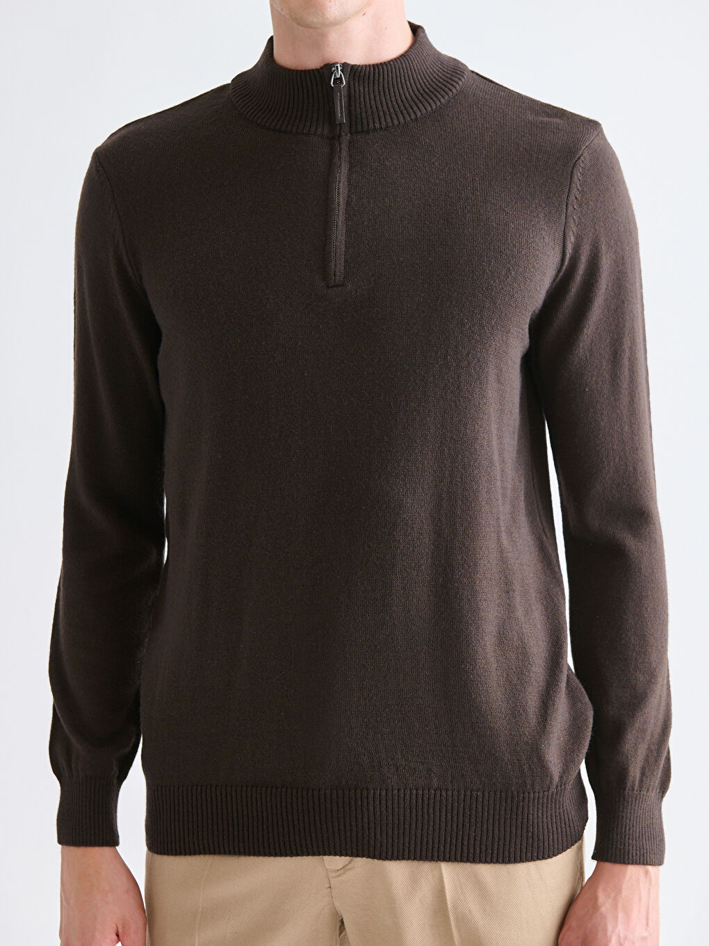 Funnel Neck Men's Knitwear Sweater-2