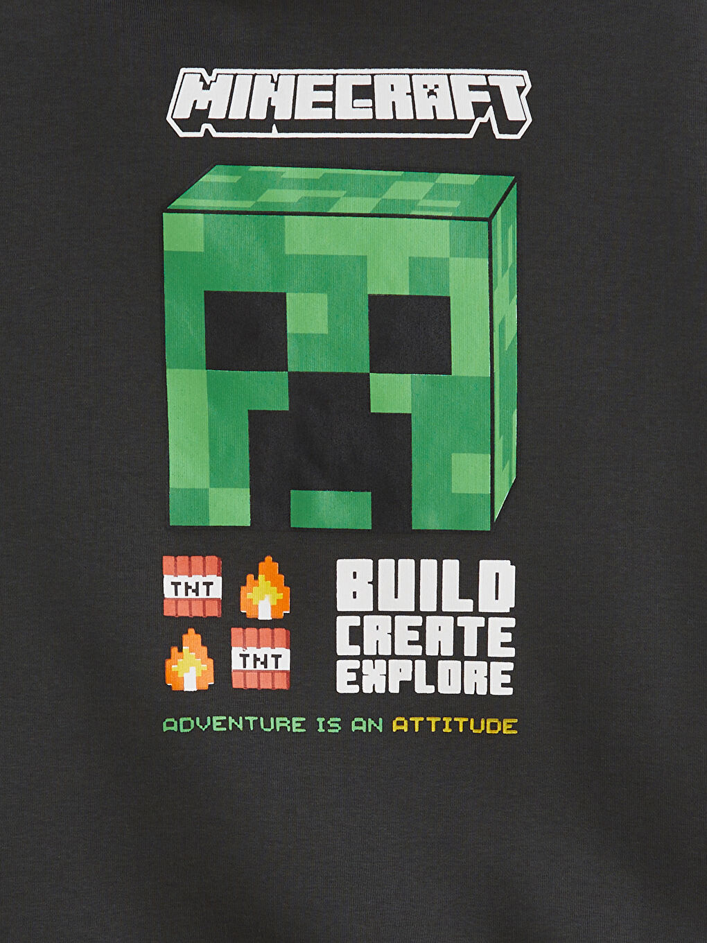 Hooded Minecraft Printed Boys' Zippered Sweatshirt-4