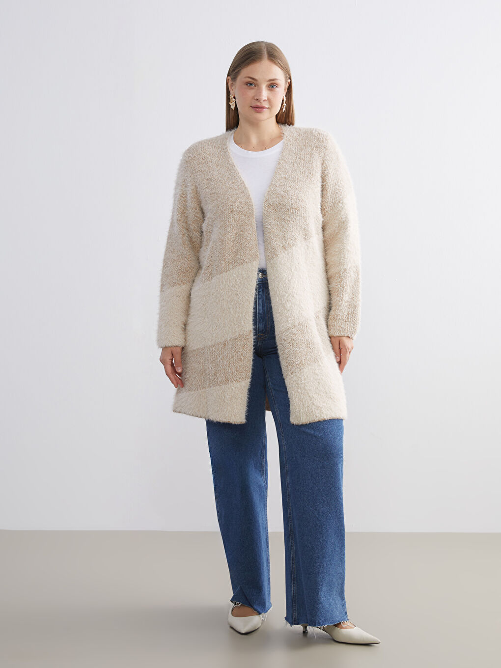 Shawl Collar Color Block Women's Knitwear Cardigan-2