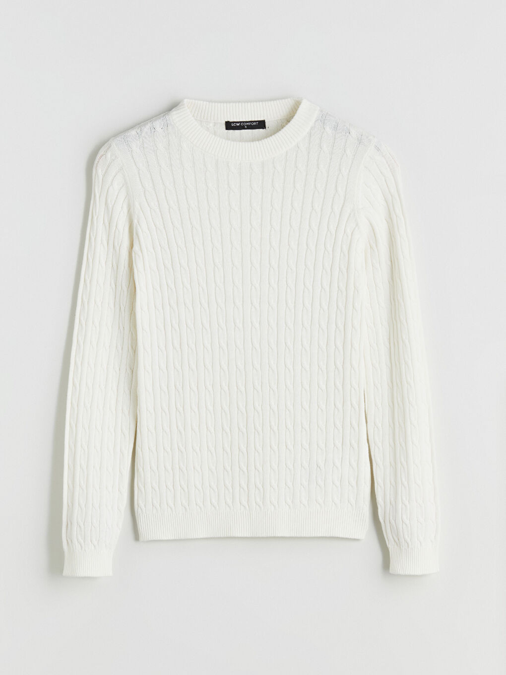Crew Neck Self-Patterned Women's Knitwear Sweater-4