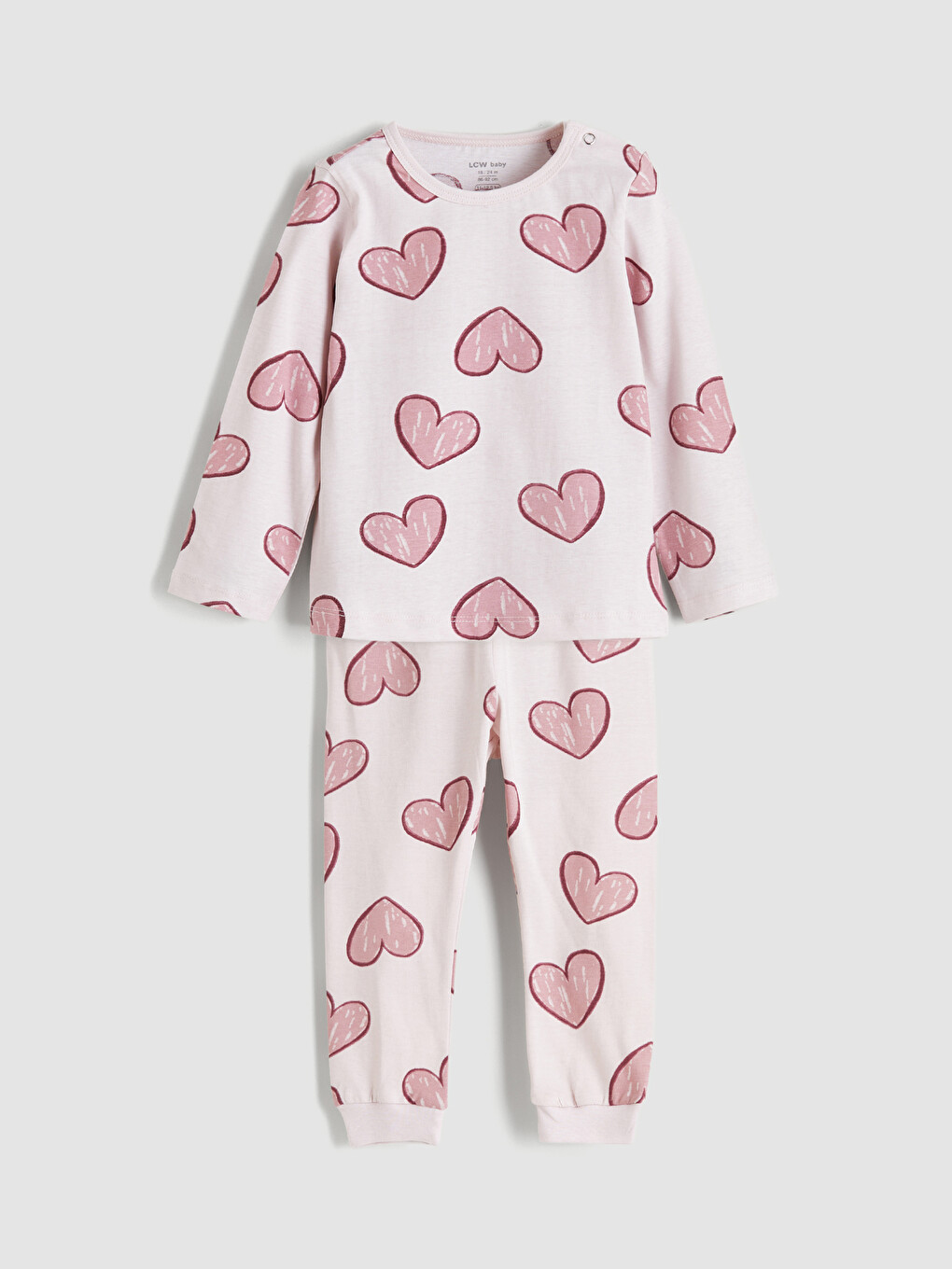 Pyjama Bébé Fille Vicloon 2 Pièces - Manches Longues, Doux, Taille élastique, âge 1-4 Ans, Motif Pêche