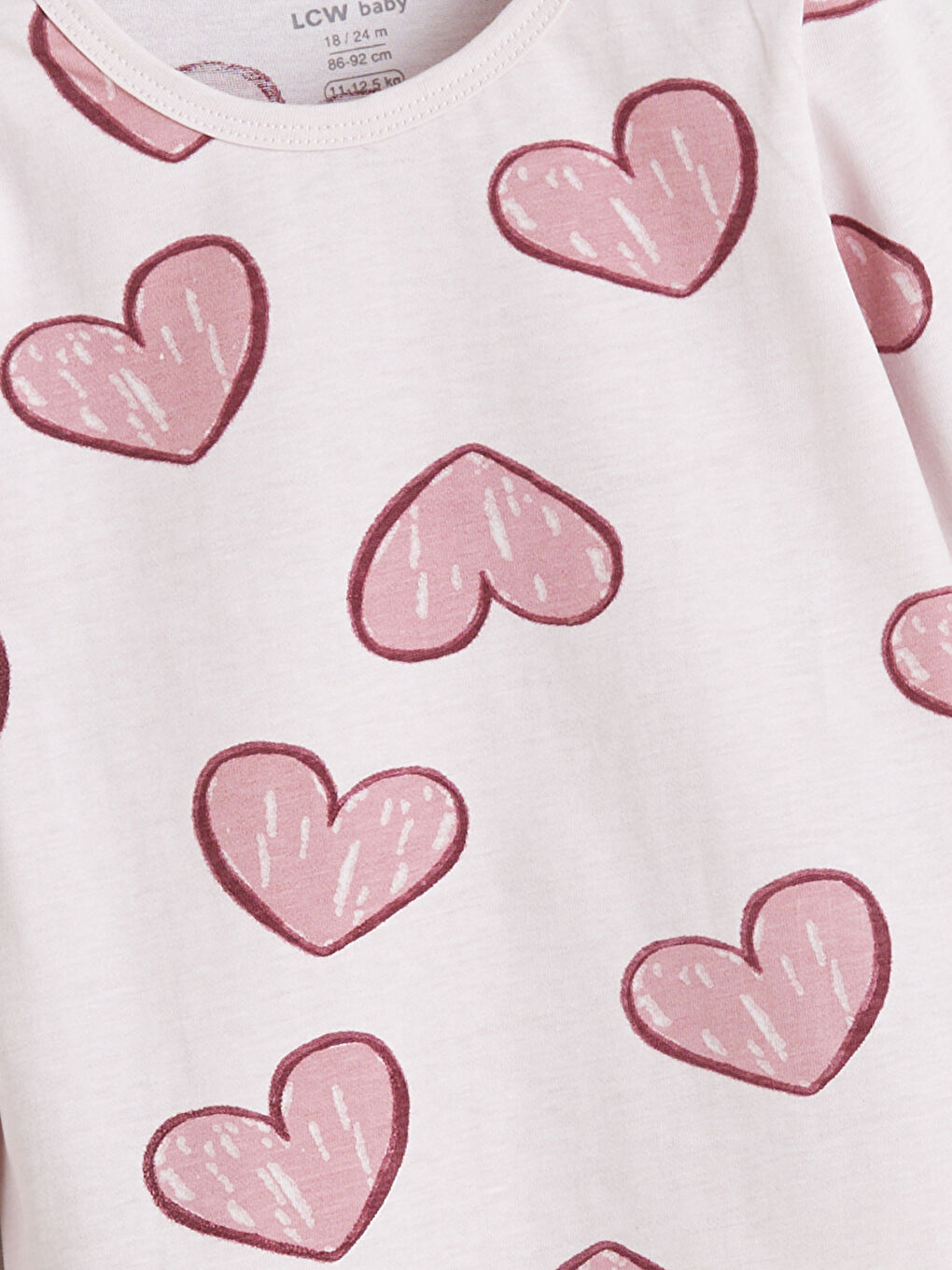 Heart Patterned Baby Girls' Pyjamas Set-2