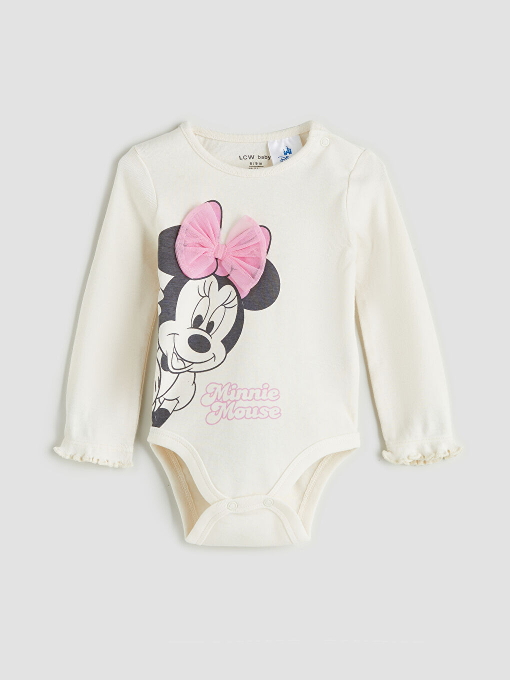 Minnie Mouse Printed Baby Girls' Snap-Button Bodysuit-2