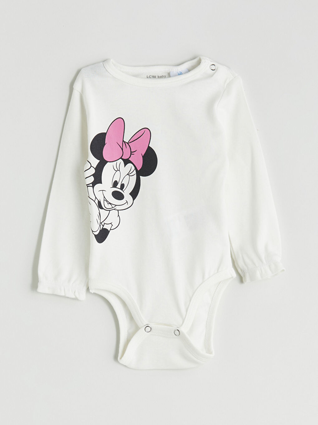 Minnie Mouse Printed Baby Girls' Snap-Button Bodysuit-1