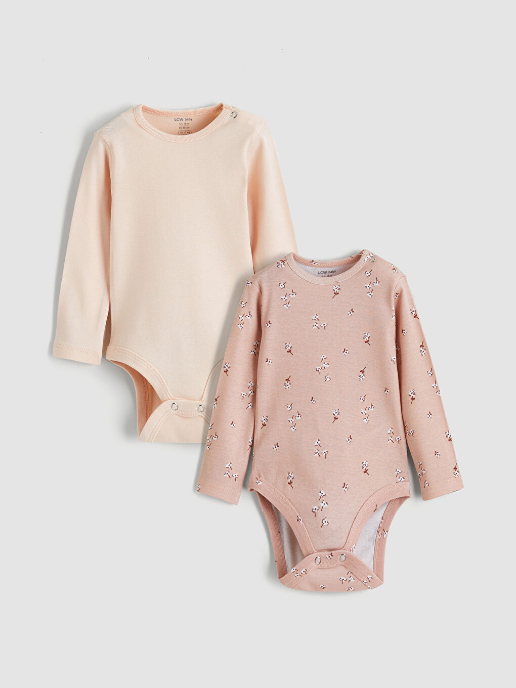 Flowered Baby Girls' Snap-Button Bodysuit 2 Pack