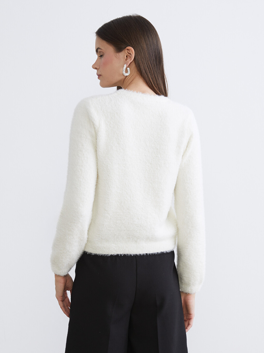 Crew Neck Women's Knitwear Cardigan-3