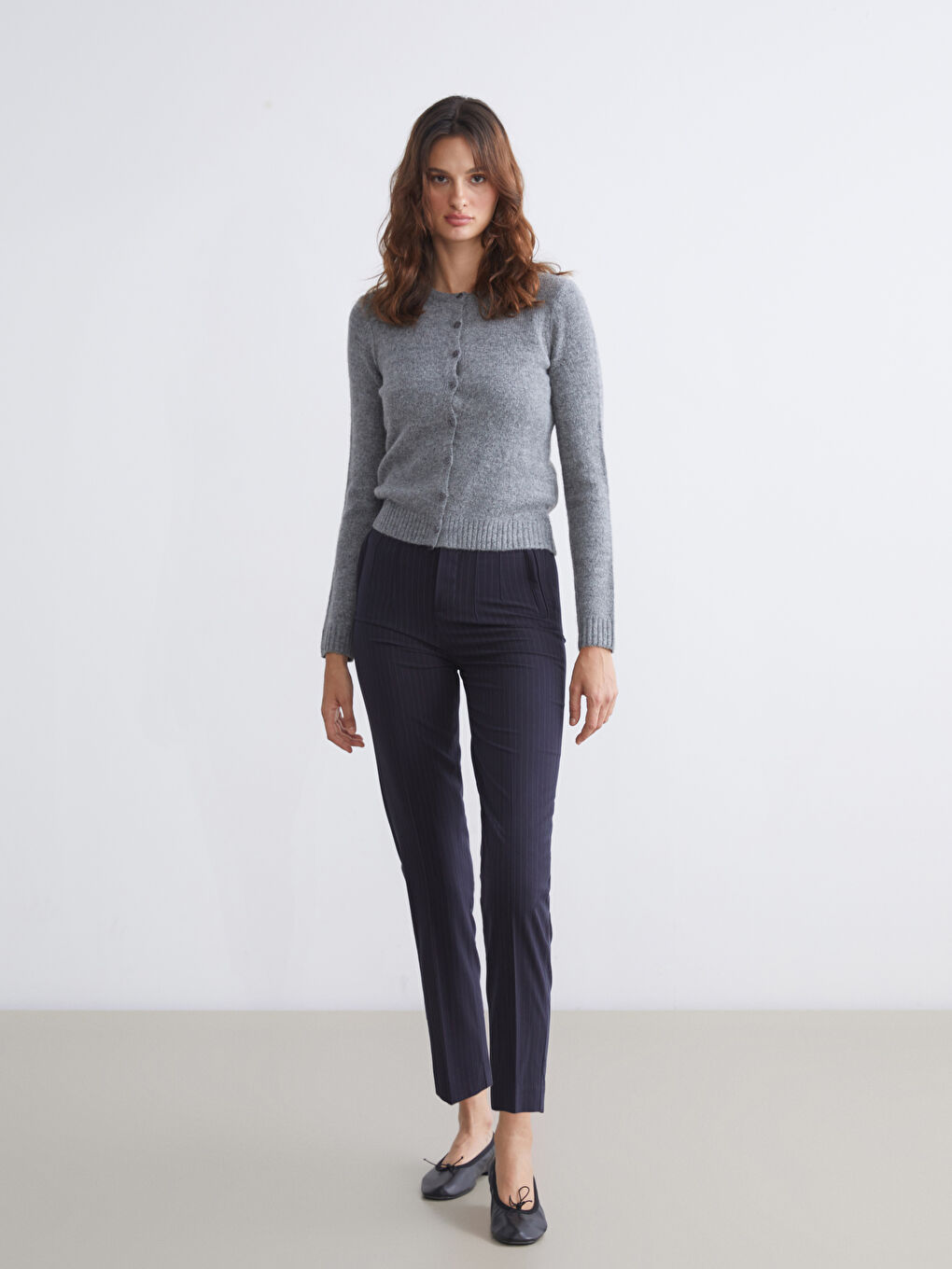 LCW Vision Crew Neck Women's Knitwear Cardigan -W5BM40Z8-D3A