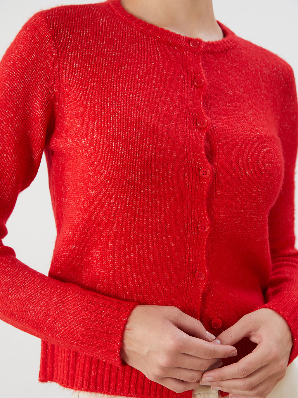 LCW Vision Crew Neck Women's Knitwear Cardigan -W5BM40Z8-H0P