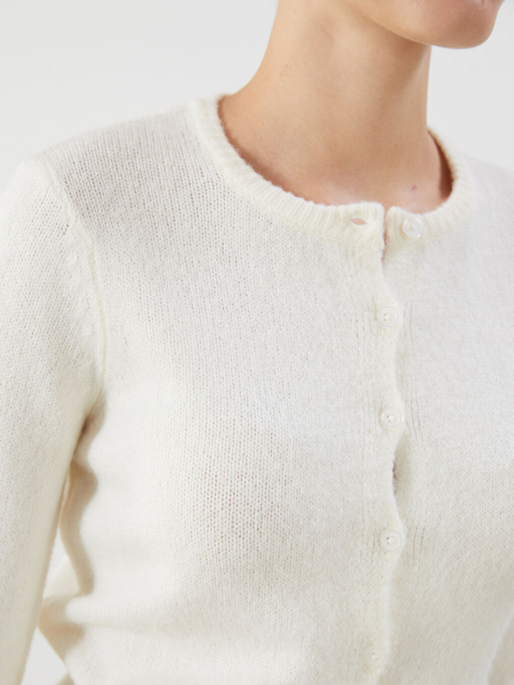 LCW Vision Crew Neck Women's Knitwear Cardigan -W5BM40Z8-R9J