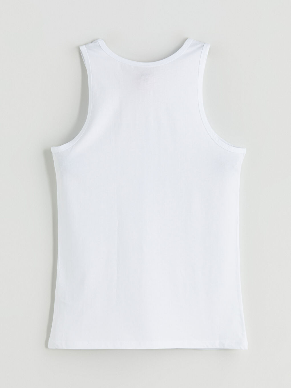 Beyaz U Yaka Penye Erkek Atlet-1