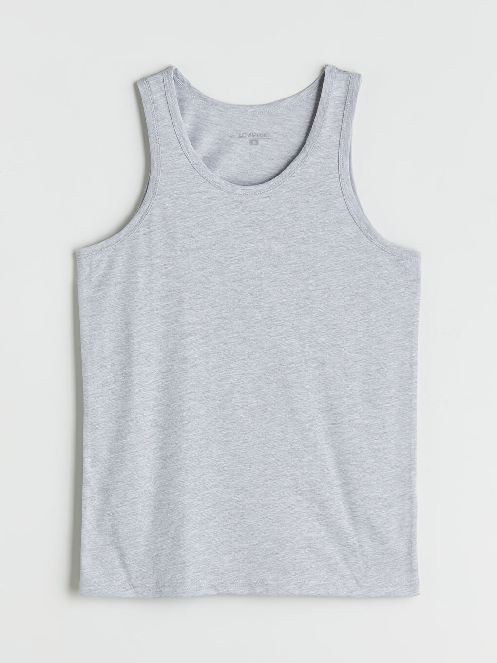 Gri Bisiklet Yaka Pamuklu Erkek Atlet 3'lü Paket-6