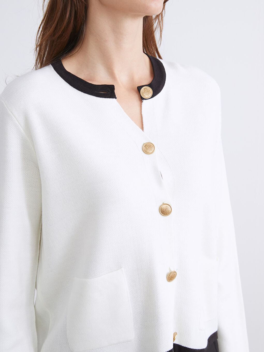 LCW Vision Crew Neck Women's Knitwear Cardigan -W5BM54Z8-FDU