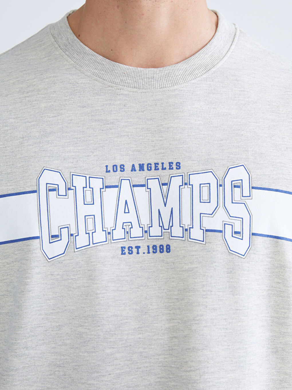 Sweat-shirt Imprimé à Manches Courtes pour Hommes avec Col Rond-2