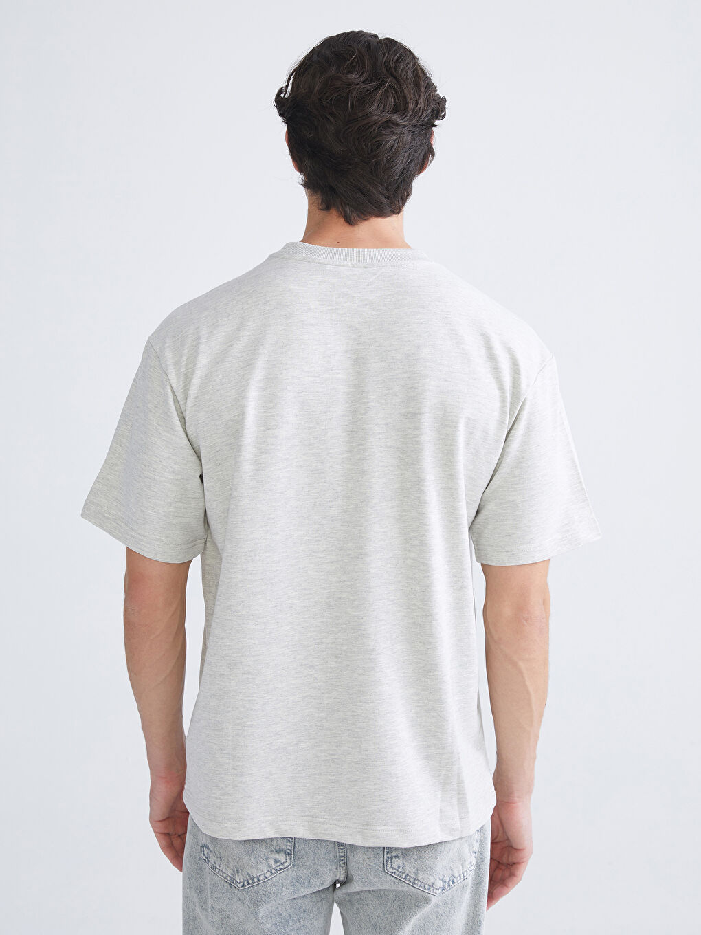 Sweat-shirt Imprimé à Manches Courtes pour Hommes avec Col Rond-3