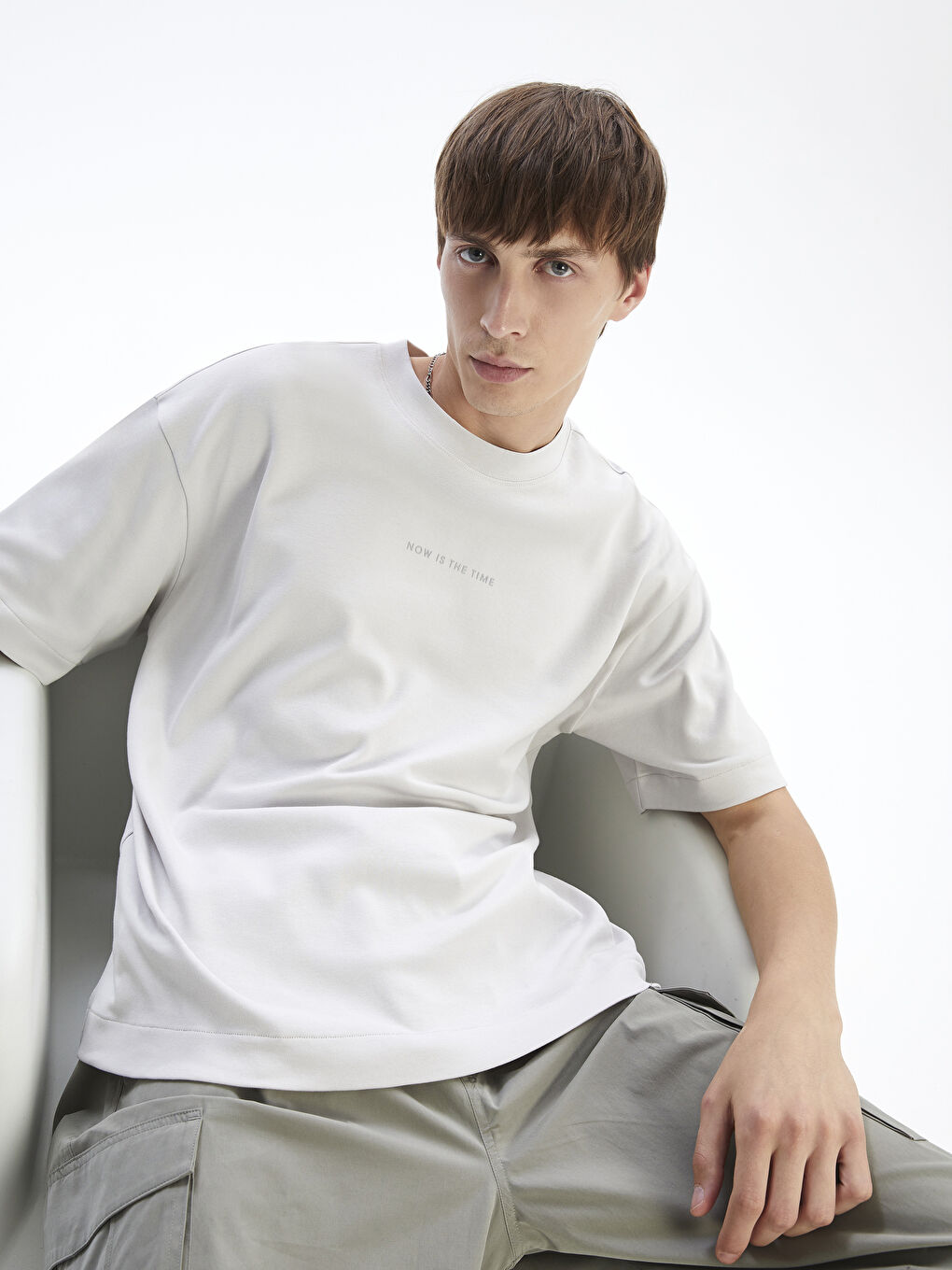 T-shirt Imprimé pour Hommes à Col Rond