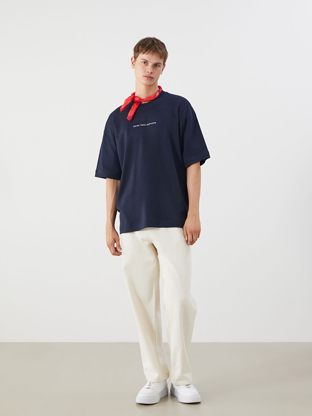 T-shirt Imprimé pour Hommes à Col Rond-1