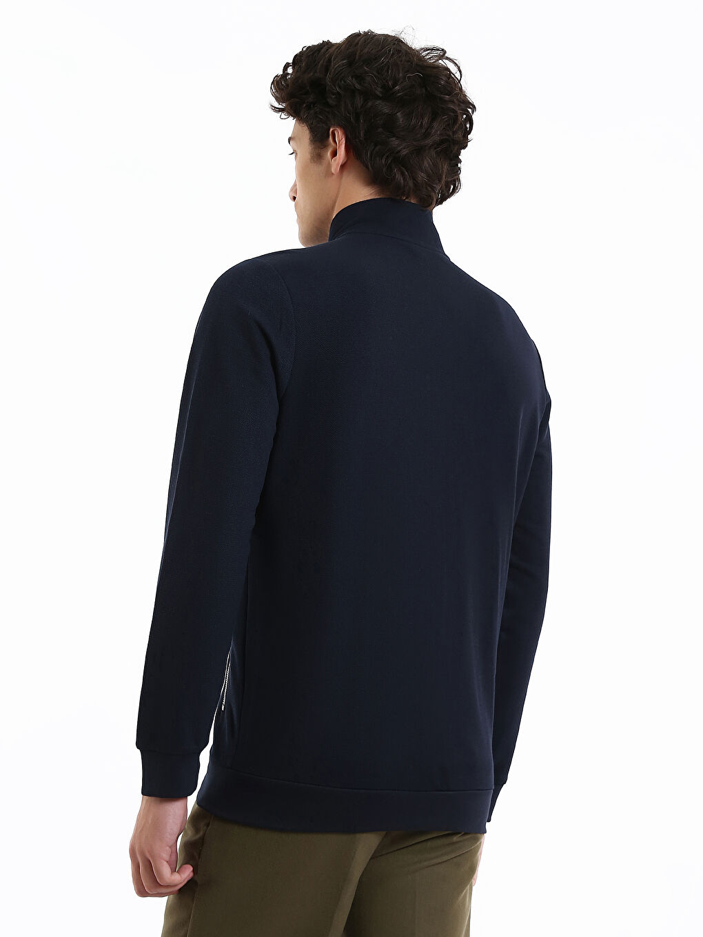 Sweat-shirt zippé à manches longues pour Hommes avec col cheminée-8