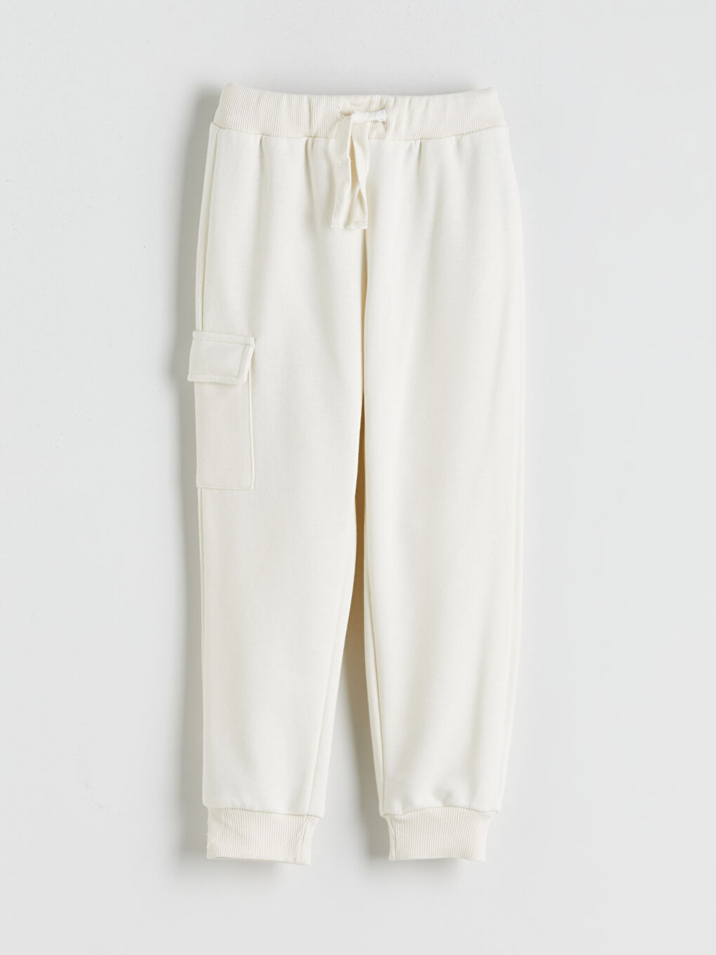 Bej Beli Lastikli Basic Erkek Çocuk Eşofman Alt 2'li-2