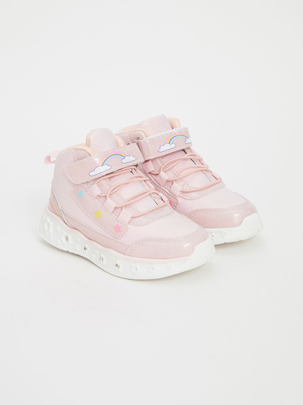 Bottes Bébé Fille avec Lacets et Velcro et Semelles Lumineuses-1