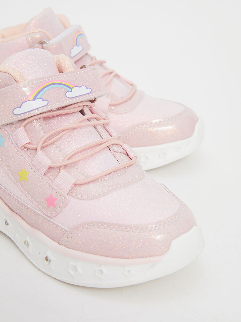 Bottes Bébé Fille avec Lacets et Velcro et Semelles Lumineuses-3