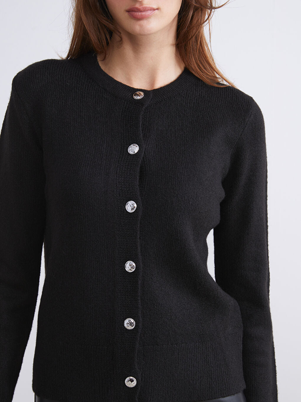 Crew Neck Women's Knitwear Cardigan-2