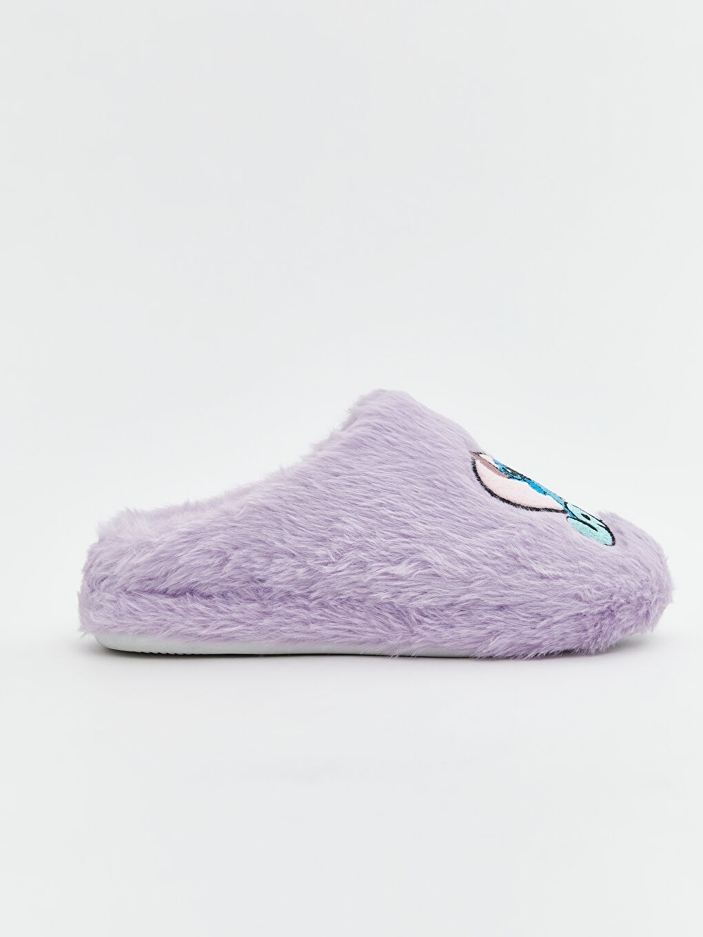 Stitch Embroidered Baby Girls' Plush Home Slippers-1