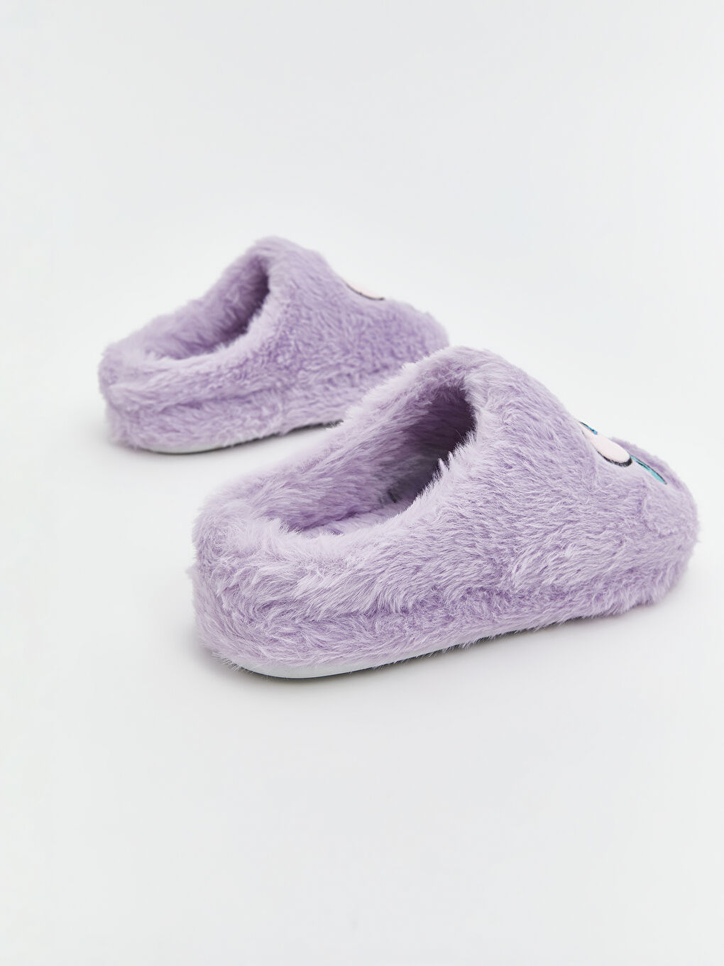 Stitch Embroidered Baby Girls' Plush Home Slippers-4