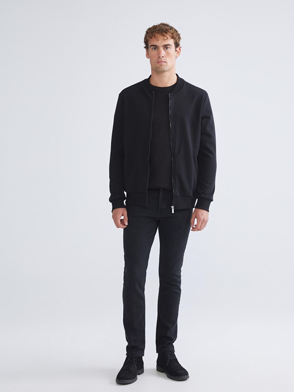 Man BLACK Zip-Up Sweatshirt-1