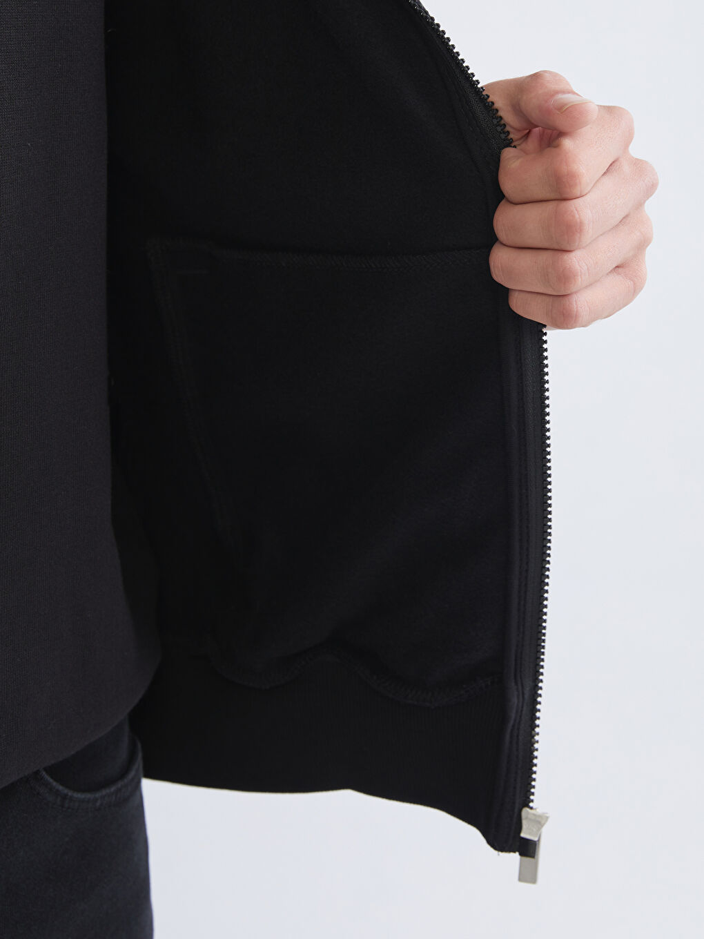 Man BLACK Zip-Up Sweatshirt-3
