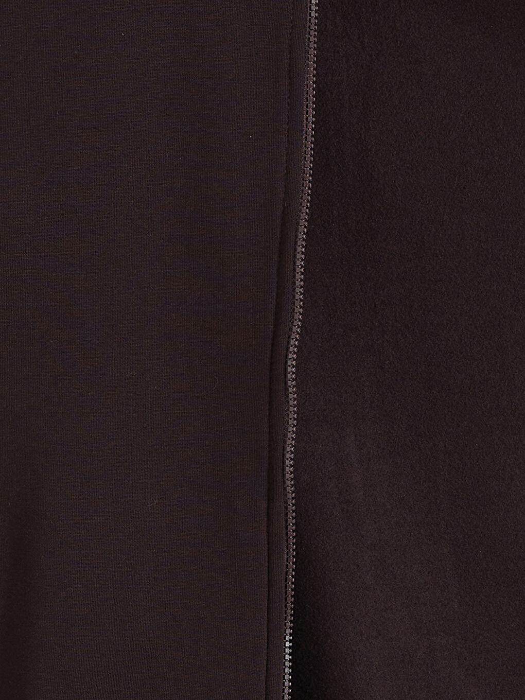 Kahverengi Kolej Yaka Erkek Kalın Fermuarlı Sweatshirt-5