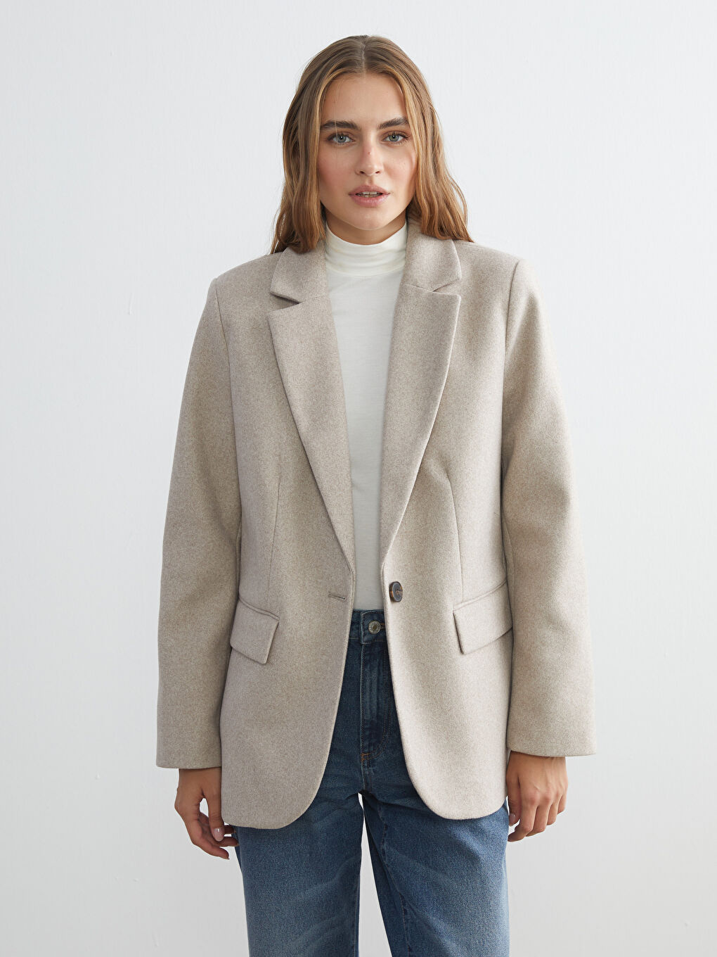 Woman BEIGE Blazer Jacket
