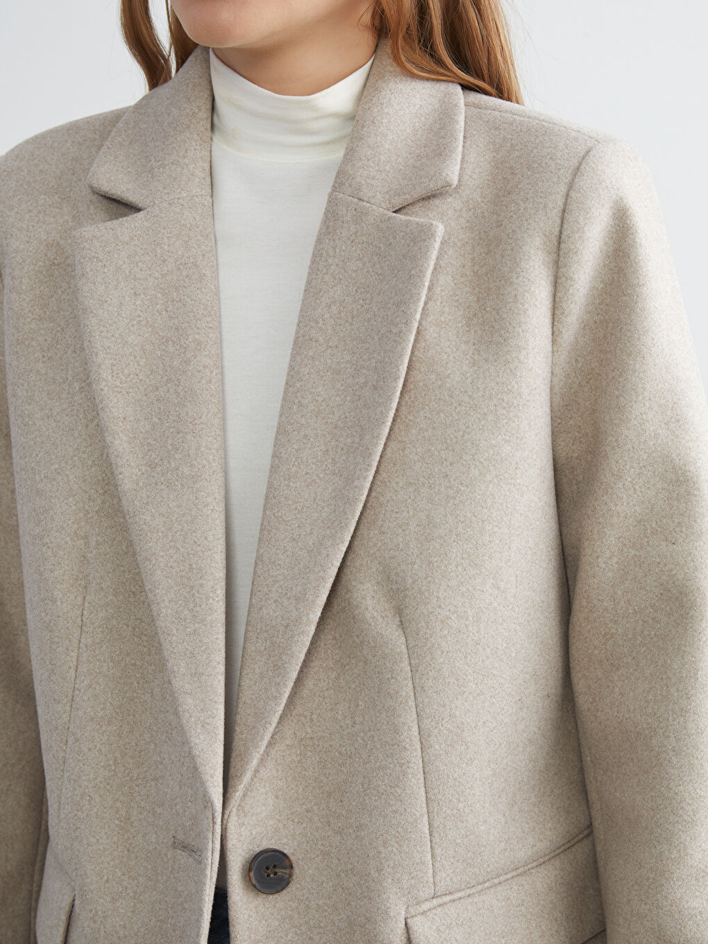 Woman BEIGE Blazer Jacket-2