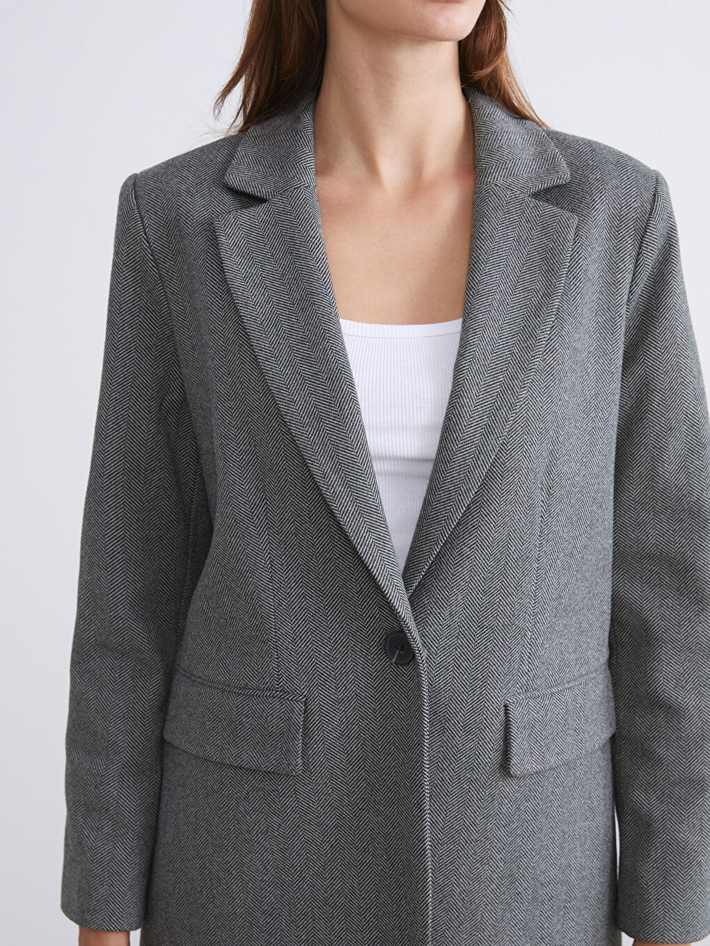 Woman GREY Blazer Jacket-2