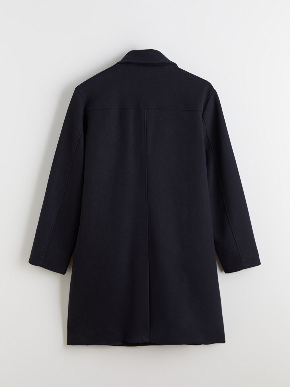 Lacivert Standart Kalıp Erkek Kaşe Kaban-7