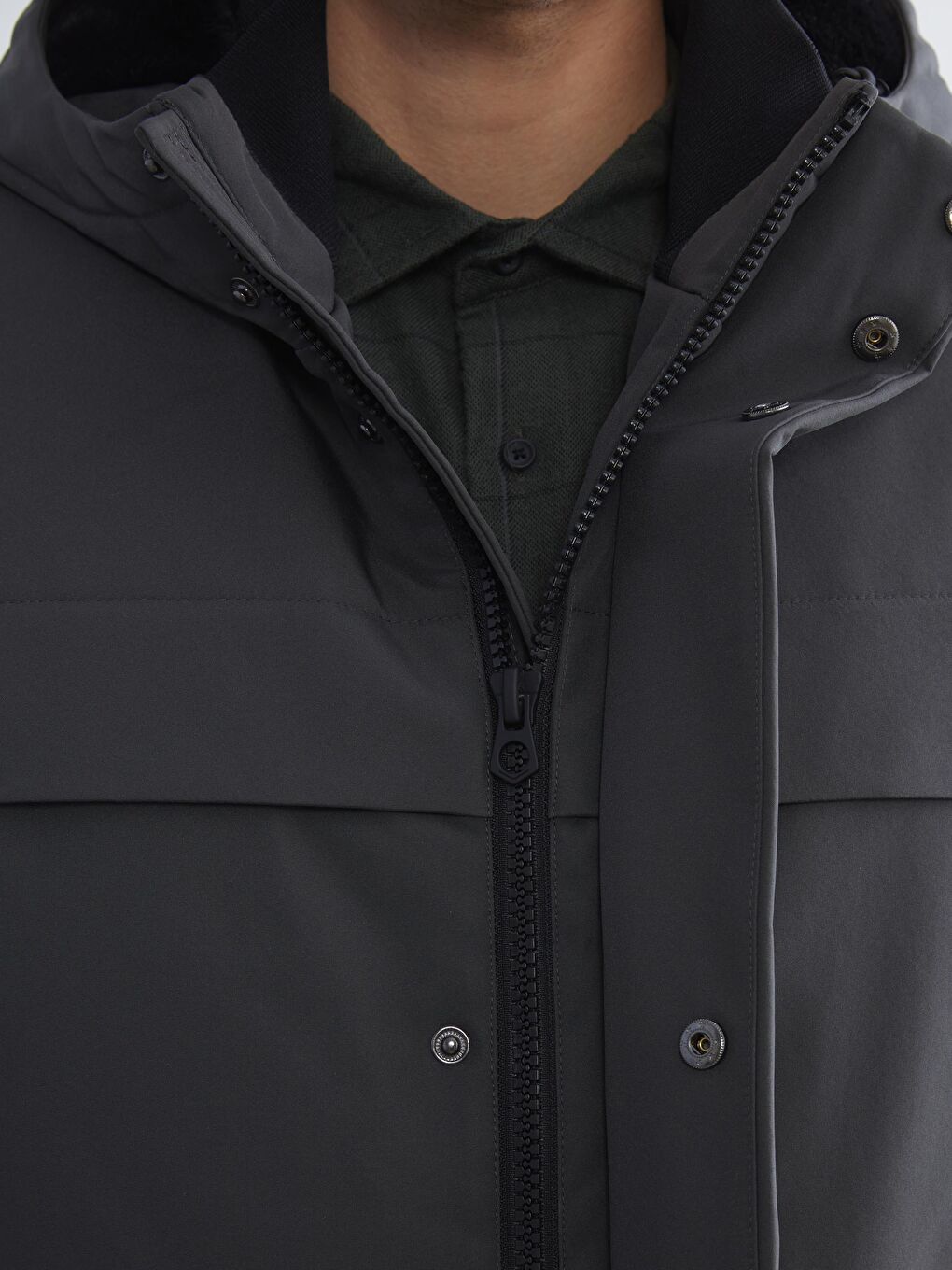 Ерлерге арналған стандартты пішім капюшонды парка пальтосы-2