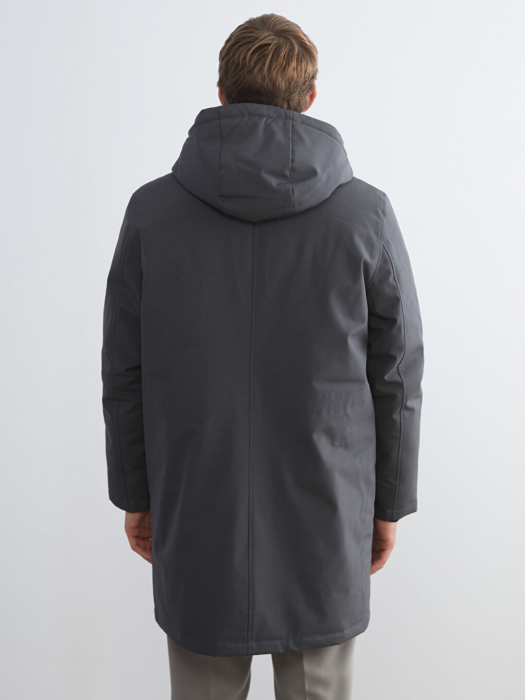 Ерлерге арналған стандартты пішім капюшонды парка пальтосы-3