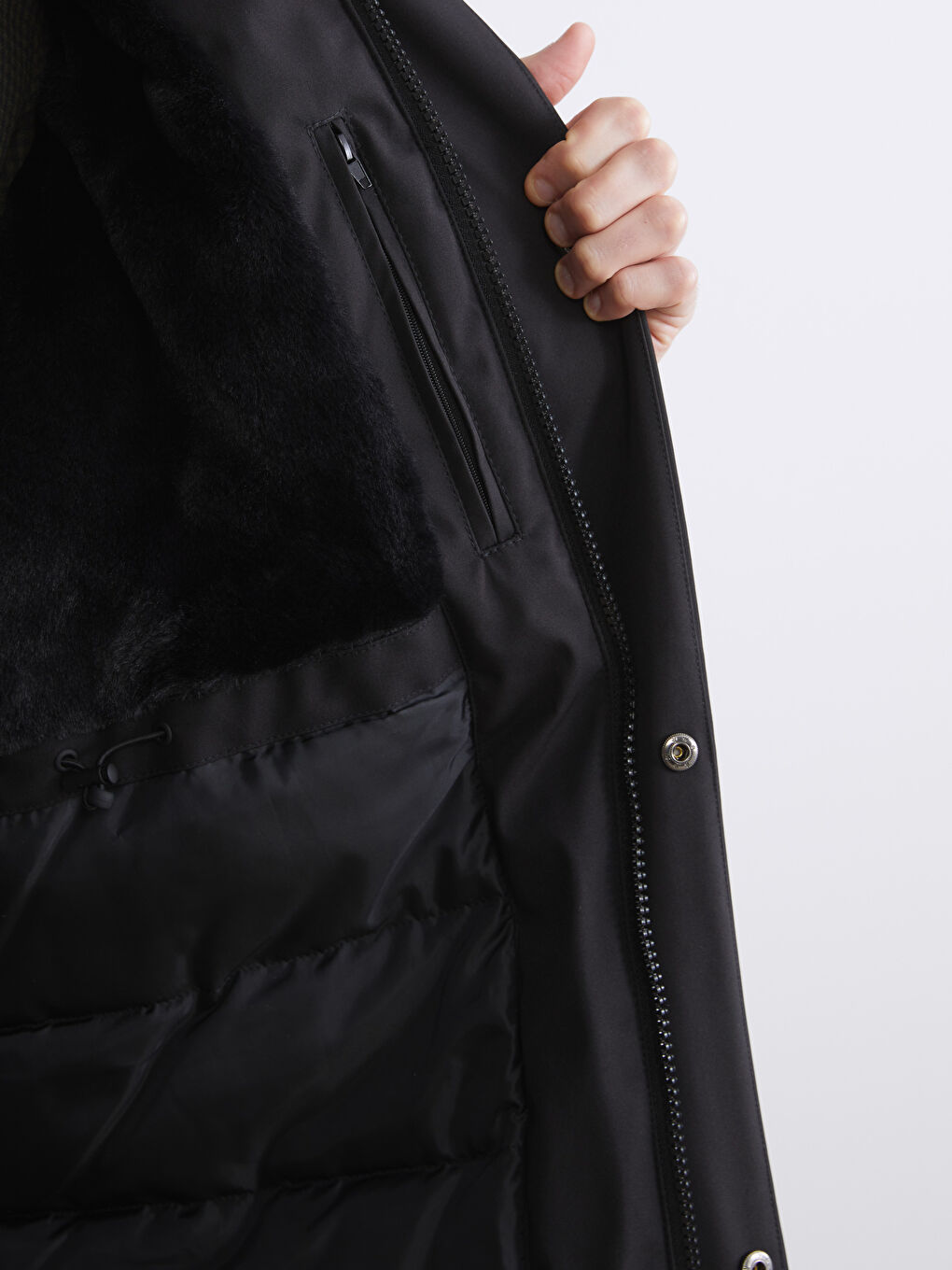 Ерлерге арналған стандартты пішім капюшонды парка пальтосы-3