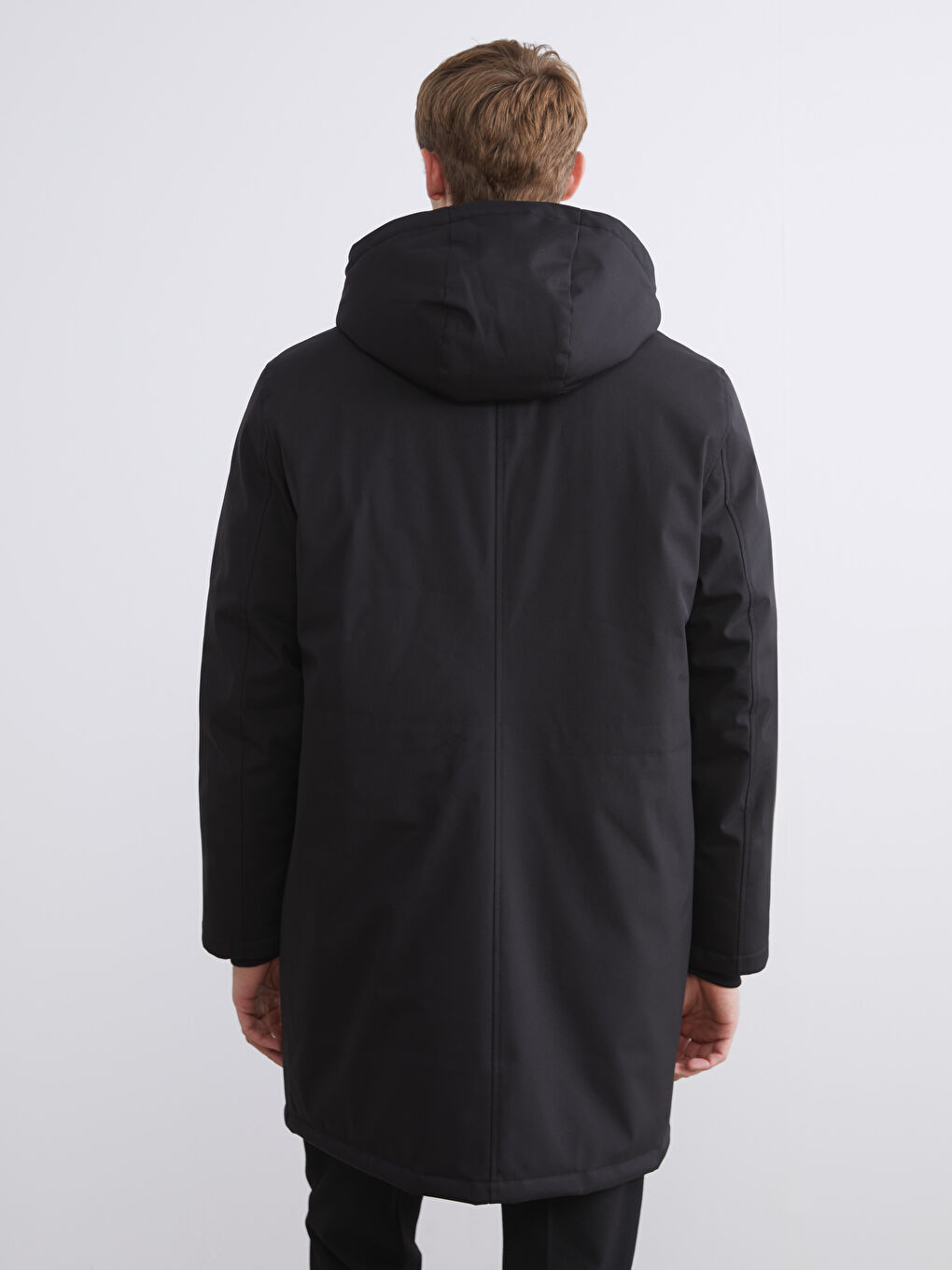 Ерлерге арналған стандартты пішім капюшонды парка пальтосы-4