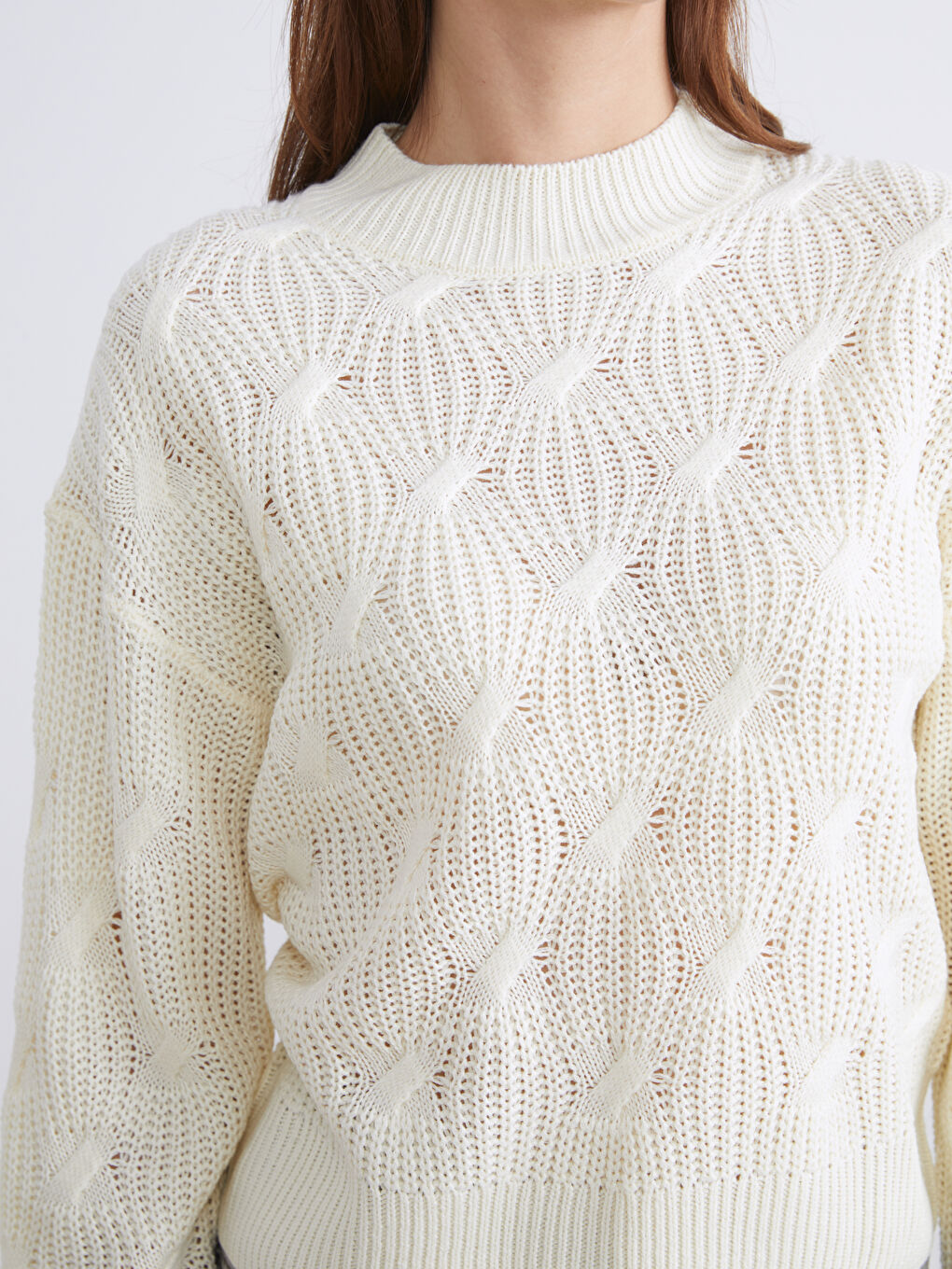 LCW Vision Crew Neck Hole-Knitted Women's Knitwear Sweater -W5BN40Z8-R21