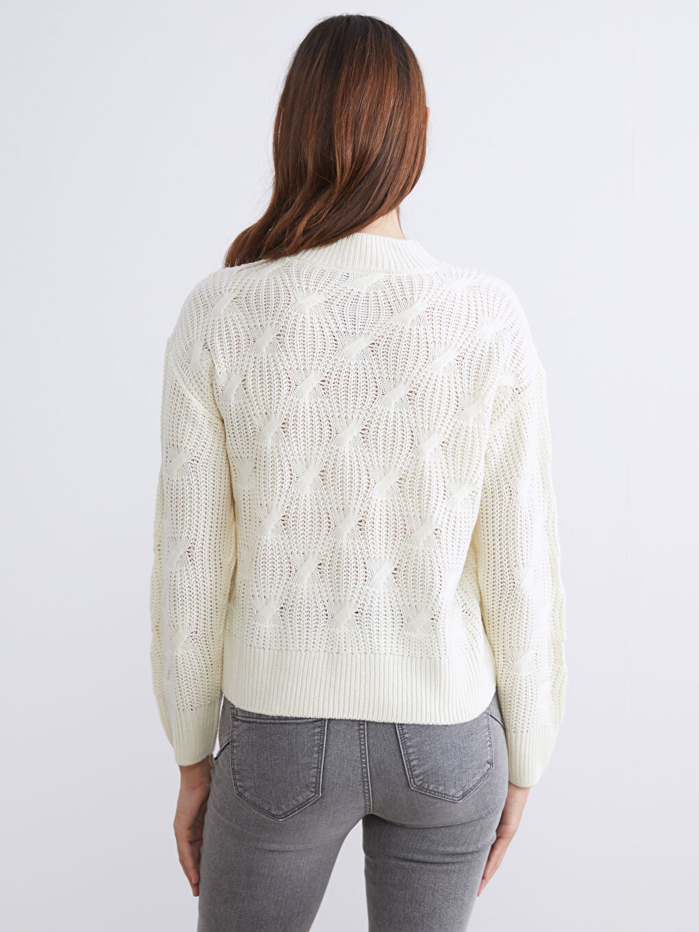 LCW Vision Crew Neck Hole-Knitted Women's Knitwear Sweater -W5BN40Z8-R21