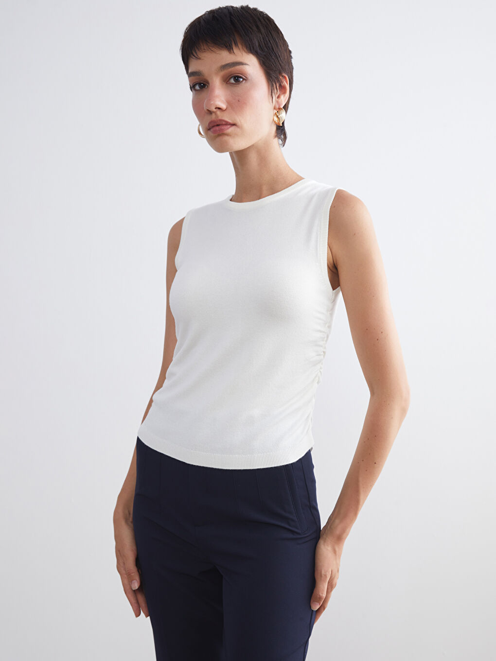 LCW Vision Crew Neck Women's Knitwear Tank Top -W5BN46Z8-FDU